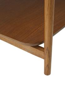 Mesa de centro de roble Libby, Estructura: madera de nogal maciza pi, Roble barnizado oscuro, An 110 x Al 35 cm