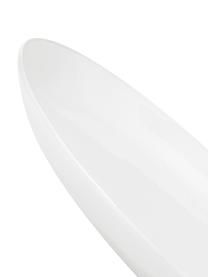 Ovale Speiseteller Porcelino mit unebener Oberfläche, 4 Stück, Porzellan, gewollt ungleichmäßig, Weiß, L 28 x B 24 cm