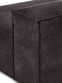 Chaise longue module Lennon van gerecycled leer, Bekleding: gerecycled leer (70% leer, Frame: massief hout, multiplex, Poten: kunststof, Leer bruingrijs, B 150 x H 68 cm, rugleuning rechts