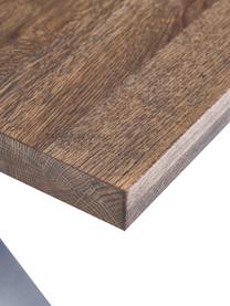 Esstisch Montpellier mit Massivholzplatte, 200 x 95 cm, Tischplatte: Massives Eichenholz, geöl, Gestell: Stahl, pulverbeschichtet, Eichenholz, geölt, B 200 x T 95 cm