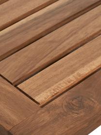Mesa plegable de exterior Parklife, Tablero: madera de acacia, aceitad, Estructura: metal galvanizado con pin, Blanco, acacia, An 130 x Al 75 cm