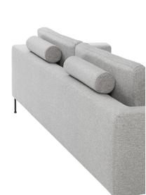 Canapé 3 places gris clair avec pieds en métal Cucita, Tissu gris clair, larg. 228 x prof. 94 cm
