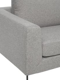 Divano 3 posti con piedini in metallo Cucita, Rivestimento: tessuto (100% poliestere), Struttura: Pino massiccio, certifica, Piedini: metallo laccato, Tessuto grigio chiaro, Larg. 228 x Prof. 94 cm