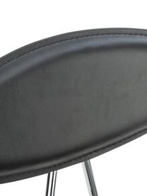 Krzesło barowe  Oulu, Tapicerka: skóra oprawiona, Nogi: metal chromowany, Czarny, metal chromowany, S 43 x W 103 cm