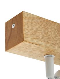 Spot plafond en bois Townshend, Blanc, bois clair, larg. 63 x haut. 13 cm