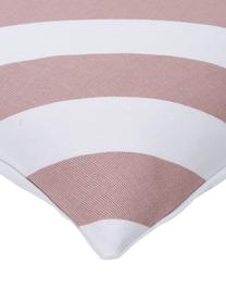 Kissenhülle Sera in Altrosa/Weiß mit grafischem Muster, 100% Baumwolle, Weiß, Altrosa, B 45 x L 45 cm