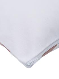 Kissenhülle Sera in Altrosa/Weiß mit grafischem Muster, 100% Baumwolle, Weiß, Altrosa, B 45 x L 45 cm