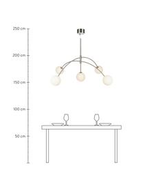 Veľká závesná lampa z opálového skla Heaven, Chrómová, Ø 117 x V 70 cm