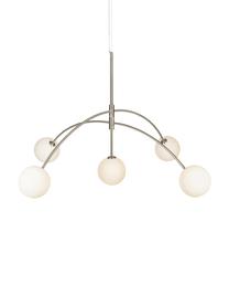Veľká závesná lampa z opálového skla Heaven, Chrómová, Ø 117 x V 70 cm