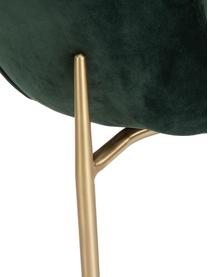 Krzesło tapicerowane z aksamitu Tess, Tapicerka: aksamit (poliester) Dzięk, Nogi: metal malowany proszkowo, Zielony aksamit, odcienie złotego, S 49 x G 64 cm