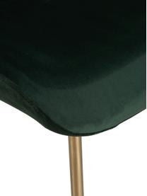 Chaise en velours rembourrée Tess, Velours vert, couleur dorée, larg. 49 x long. 84 cm