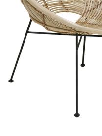 Sedia a poltrona in rattan Circles, Seduta: rattan, Gambe: metallo verniciato a polv, Rattan, Larg. 72 x Prof. 79 cm