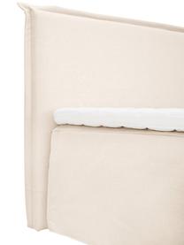 Premium Boxspringbett Violet, Matratze: 5-Zonen-Taschenfederkern, Füße: Massives Birkenholz, lack, Webstoff Cremeweiß, B 140 x L 200 cm, Härtegrad H2