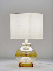 Stolní lampa se skleněnou podstavou Natty, Bílá, jantarová, transparentní, Ø 31 cm, V 48 cm