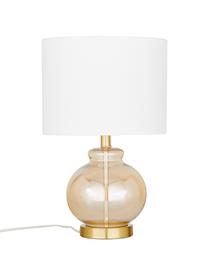 Lampe à poser avec pied en verre Natty, Blanc, ambré, Ø 31 x haut. 48 cm