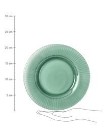 Ontbijtbord Effie met groefreliëf, 4 stuks, Glas, Mintgroen, Ø 21 cm