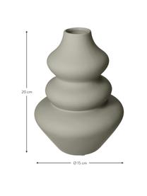 Vase design de forme organique Thena, Grès cérame, Gris, Ø 15 x haut. 20 cm