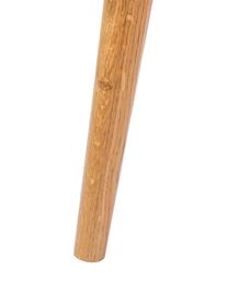 Houten nachtkastje Barbier met schuifdeur en geribbelde voorzijde in lichtbruin, Tafelblad: MDF met gelakt eikenhoutf, Gelakt eikenhout, B 45 cm x H 59 cm