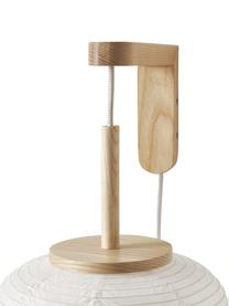 Design wandlamp Misaki uit rijstpapier, Lampenkap: rijstpapier, Decoratie: hout, Baldakijn: gepoedercoat metaal, Wit, helder hout, Ø 30 x H 60 cm