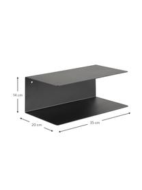 Wand-Nachttisch aus Metall Neptun, 2 Stück, Metall, pulverbeschichtet, Schwarz, B 35 x H 14 cm