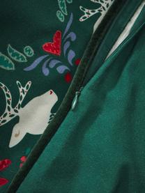 Povlak na polštář se zimním motivem Deers, Zelená, Š 45 cm, D 45 cm