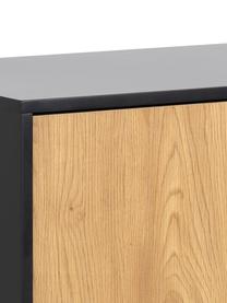 Skříňka ze dřeva a kovu Seaford, Dřevo, černá, Š 120 cm, V 82 cm