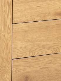 Sideboard Seaford aus Holz und Metall, Korpus: Mitteldichte Holzfaserpla, Füße: Metall, pulverbeschichtet, Hellbraun, Schwarz, 120 x 82 cm