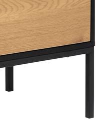 Sideboard Seaford aus Holz und Metall, Korpus: Mitteldichte Holzfaserpla, Füße: Metall, pulverbeschichtet, Holz, Schwarz, B 120 x H 82 cm