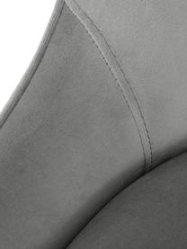 Fluwelen barstoel Ava in grijs, Bekleding: fluweel (100% polyester), Fluweel grijs, B 48 cm x H 107 cm