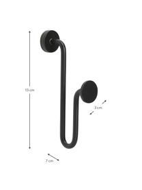 Colgador de metal Swing, Metal recubierto, Negro, An 3 x Al 13 cm