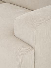 Cord-Ecksofa Melva (4-Sitzer), Bezug: Cord (92% Polyester, 8% P, Gestell: Massives Kiefernholz, FSC, Füße: Kunststoff, Cord Beige, B 319 x T 196 cm, Eckteil links