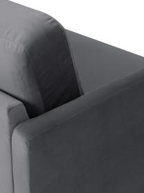 Samt-Sofa Fluente (3-Sitzer) mit Metall-Füßen, Bezug: Samt (Hochwertiger Polyes, Gestell: Massives Kiefernholz, FSC, Füße: Metall, pulverbeschichtet, Samt Dunkelgrau, B 196 x T 85 cm