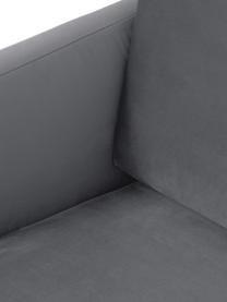 Samt-Sofa Fluente (3-Sitzer) mit Metall-Füßen, Bezug: Samt (Hochwertiger Polyes, Gestell: Massives Kiefernholz, FSC, Füße: Metall, pulverbeschichtet, Samt Dunkelgrau, B 196 x T 85 cm