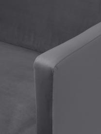 Canapé 3 places en velours et pieds en métal Fluente, Tissu gris foncé, larg. 196 x prof. 85 cm