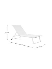 Tumbona con ruedas Taylor, Superficie: plástico, Estructura: aluminio con pintura en p, Ruedas: plástico, Blanco, An 70 x L 182