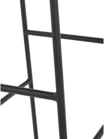 Taburete alto de teca y metal Tangle, Asiento: teca reciclada, Patas: metal con pintura en polv, Negro, An 40 x Al 65 cm