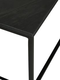 Tavolino grande da salotto in marmo Alys, Struttura: metallo verniciato a polv, Marmo nero, nero, Larg. 120 x Alt. 35 cm