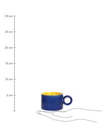 Tazas de café de Chiquito, 4 uds., Gres, Azul, amarillo, rosa, verde, Ø 8 x Al 6 cm, 200 ml