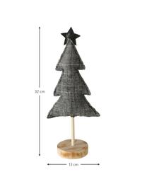 Deko-Weihnachtsbäume-Set Skagen, 4-tlg., Füße: Scheinkastanie, Grau, Schwarz, Weiß, Helles Holz, B 13 x H 32 cm
