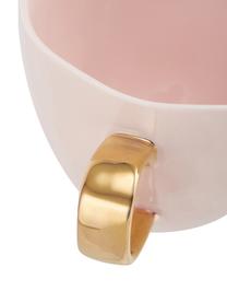 Tasse Good Morning in Rosa, Steingut, Rosa, Goldfarben, Ø 11 x H 8 cm, 350 ml
