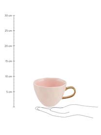 Tasse Good Morning in Rosa, Steingut, Rosa, Goldfarben, Ø 11 x H 8 cm, 350 ml