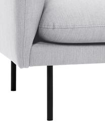 Divano 2 posti con piedini in metallo Moby, Rivestimento: poliestere Con 60.000 cic, Struttura: legno di pino massiccio, , Piedini: metallo verniciato a polv, Tessuto grigio chiaro, Larg. 170 x Prof. 95 cm