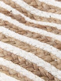 Jute-Sitzkissen Faeka, Vorderseite: Jute, Baumwolle, Rückseite: 100% Baumwolle, Beige, Weiß, B 40 x L 40 cm