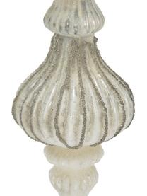 Handgefertigter Deko-Anhänger Norille H 12 cm, 2 Stück, Glas, Weiß, Ø 6 x H 12 cm