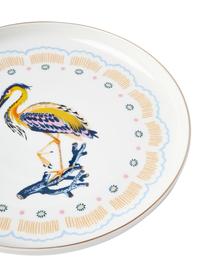 Assiettes plates Flamboyant, 4 élém., Porcelaine, Multicolore avec bordure dorée, Ø 26 x haut. 3 cm