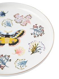 Assiettes plates Flamboyant, 4 élém., Porcelaine, Multicolore avec bordure dorée, Ø 26 x haut. 3 cm