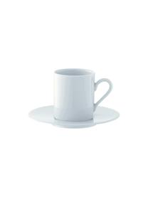 Tazas originales con platitos Bianco, 4 uds., Porcelana, Blanco, Ø 12 x Al 7 cm, 90 ml