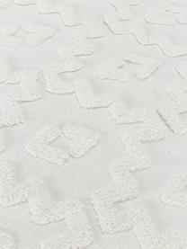 Handgeweven katoenen vloerkleed Idris met verhoogde hoog-laag structuur, 100% katoen, Crèmekleurig, B 120 x L 180 cm (maat S)