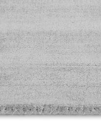 Handgeweven viscose vloerkleed Jane in zilvergrijs, Bovenzijde: 100% viscose, Onderzijde: 100% katoen, Zilvergrijs, B 300 x L 400 cm (maat XL)