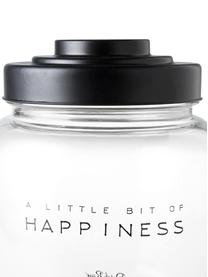 Aufbewahrungsglas Happiness, Ø 16 x H 21 cm, Deckel: Porzellan, lackiert, Transparent, Ø 16 x H 21 cm